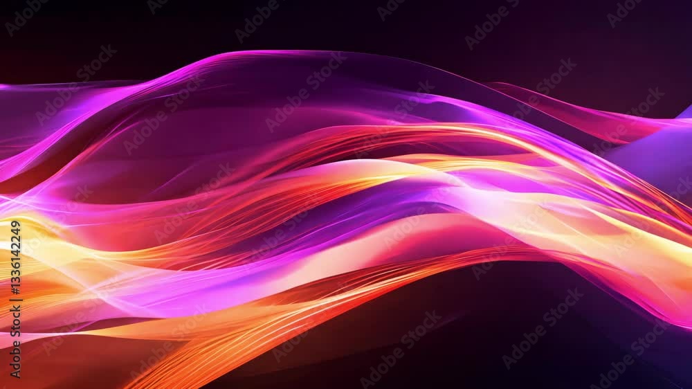 Poster current 3d digital sound waves or data transfer process. abstract concept of big data analysis, arti