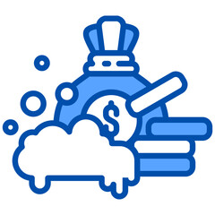 Obraz premium Money Laundering icon in Blue Color Style. Simple Vector Design. Simple Vector Flat Icon