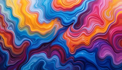 Vivid and colorful abstract art featuring swirling fluid patterns and vibrant hues, ideal for modern designs.