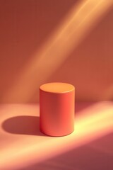Orange cylinder podium, sunlight