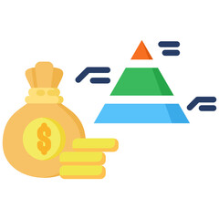 Pyramid icon in Flat Color Style. Simple Vector Design. Simple Vector Flat Icon