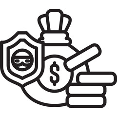 Insurance icon in Outline Style. Simple Vector Design. Simple Vector Outline Icon