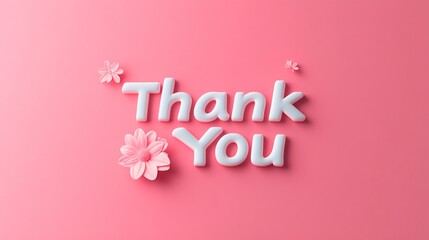 Thank you greeting text, playful pink background, emphasizes gratitude, perfect for personal messages or cards.