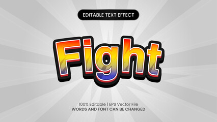 Fight modern comic style 3d editable text effect graphic style