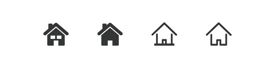 Web home icon for apps and websites, House icon, Home sign in circle or Main page icon in filled, thin line, outline and stroke style for apps and website.
