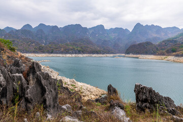 The scenery of Wanfeng Lake in Xingyi City, Qiannan Autonomous Prefecture, Guizhou Province, China.
