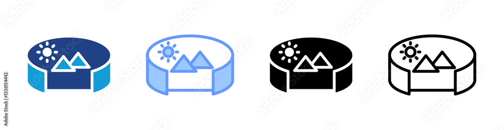 Aufkleber simulated environment icon set multiple style collection