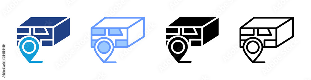 Poster Spatial Mapping icon set multiple style collection