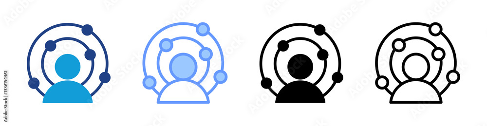 Poster immersive experience icon set multiple style collection