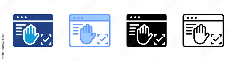 Poster Gesture Recognition icon set multiple style collection