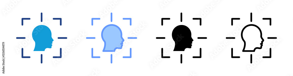 Aufkleber Head Tracking icon set multiple style collection