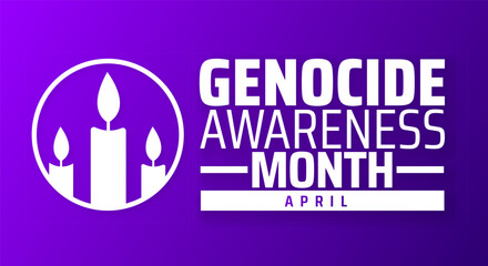 Genocide Awareness Month background banner or poster design template. observed every year in  April. Holiday concept. Use to any Template, card, poster, placard, template.