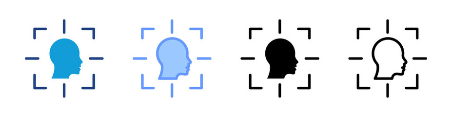 Head Tracking icon set multiple style collection