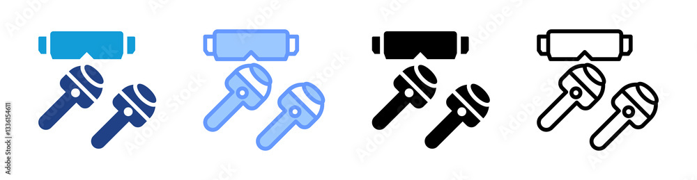 Poster Spatial Comp Device icon set multiple style collection