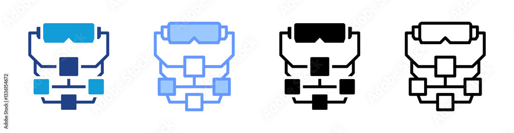 Poster Spatial Comp Framework icon set multiple style collection