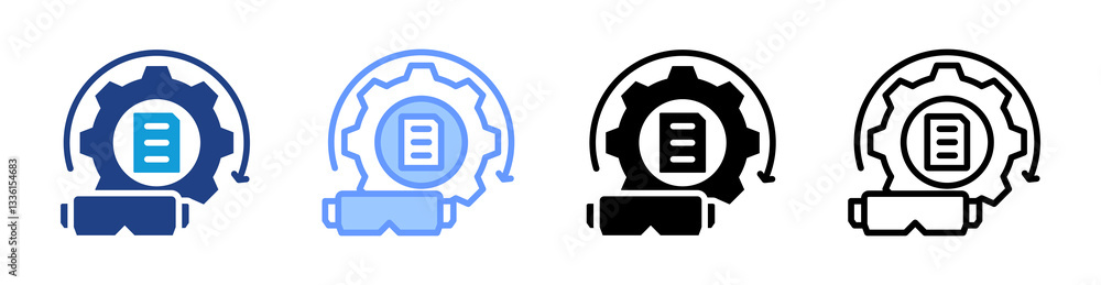 Aufkleber Spatial Process icon set multiple style collection
