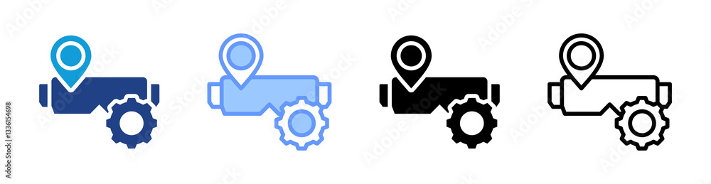 Poster Spatial Mapping Engine icon set multiple style collection