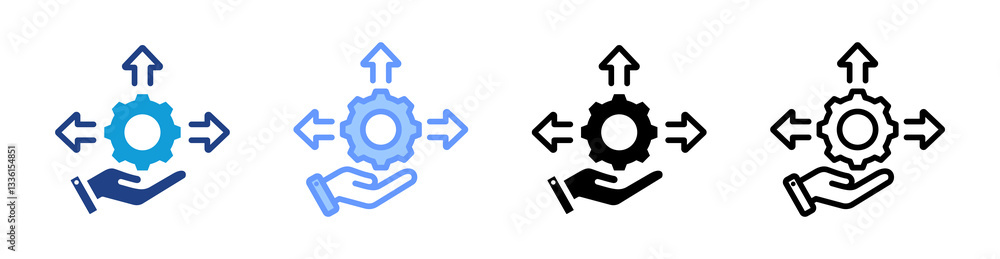 Aufkleber Decision Making System icon set multiple style collection
