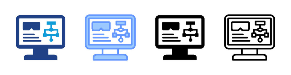 Spatial Computing Algorithm icon set multiple style collection