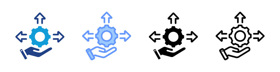 Decision Making System icon set multiple style collection
