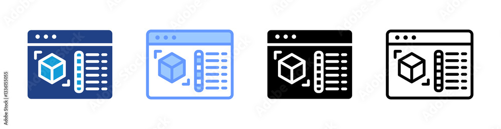 Poster Spatial Interpolation icon set multiple style collection