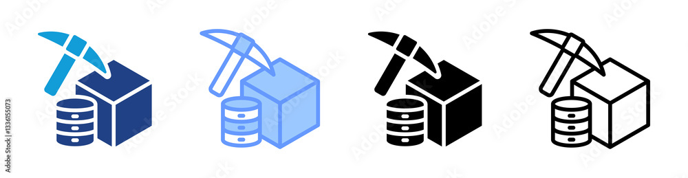 Aufkleber Spatial Data Mining icon set multiple style collection