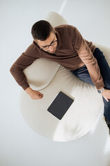 young man with laptop