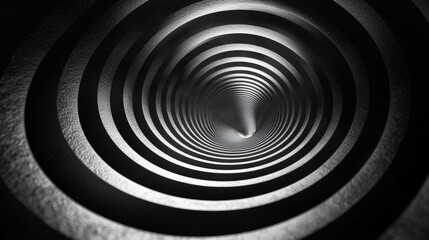 Abstract Black Spiral Tunnel with Smooth Gradients and Soft Shadows in a Modern Style