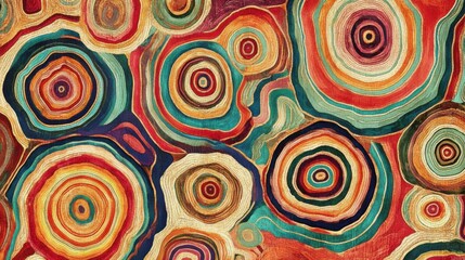 Fototapeta premium Colorful Abstract Pattern with Circular Shapes and Texture