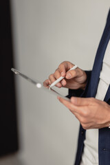 businessman holding a tablet