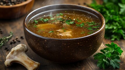 Exploring the nutritious trend of beef organ meat with savory bone broth and fresh herbs