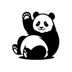 panda silhouette vector isolated on white background cute panda vector artwork and illustration