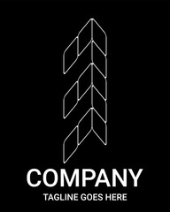 Minimalist Vector Outline Logo of number Three. Construction style number logo. This design is perfect for T-shirts, construction, architecture, sports, motorsport, etc. Alphabet for kids to color.