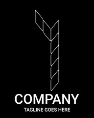 Minimalist Vector Outline Logo of number 7. Construction style number logo. This design is perfect for T-shirts, construction, architecture, sports, motorsport, etc. Alphabet for kids to color.