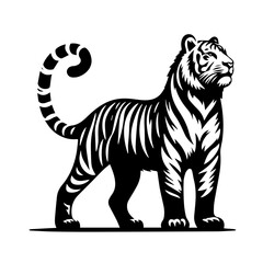 Black tiger silhouettes vector illustration tiger head icon tigers - wild animals, vector design of tigers isolated on white background