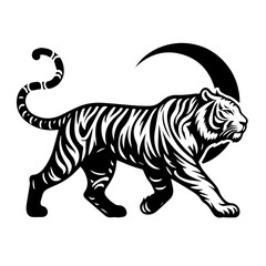 Black tiger silhouettes vector illustration tiger head icon tigers - wild animals, vector design of tigers isolated on white background