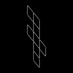 Vector outline number 7. Italic number design. This design is suitable for t-shirts, construction, architecture, sports, etc. Alphabet for kids to color.
