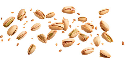 Falling pistachio pattern nut, wallpaper background illustration snack, wholesome vegetarian organic vegan seamless, decorative tasty nutritious, healthy natural vintage isolated on white background