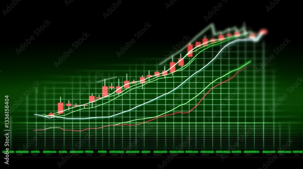 Aufkleber analyzing market trends comprehensive view of stock chart with line graph investment growth and fina