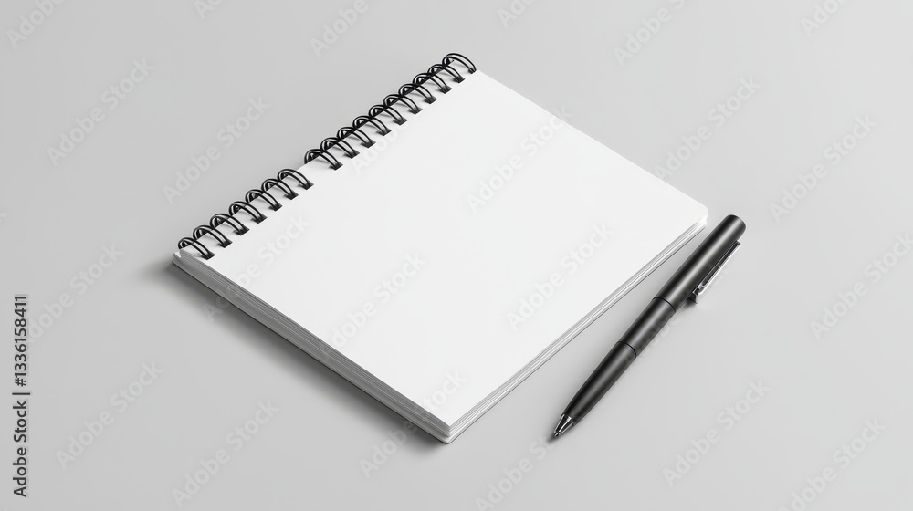 Poster stylish notebook and pen on table perfect for jotting down ideas notes notebook