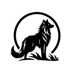 Wolf vector illustration for logo or design wolf silhouette howling wolf - vector illustration Wolf silhouette vector art illustration