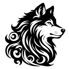 Wolf vector illustration for logo or design wolf silhouette howling wolf - vector illustration Wolf silhouette vector art illustration