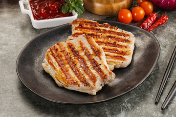 Tasty grilled pork meat steak