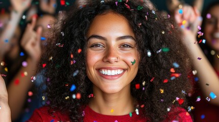 Celebration, confetti, joy,  happy, vibrant