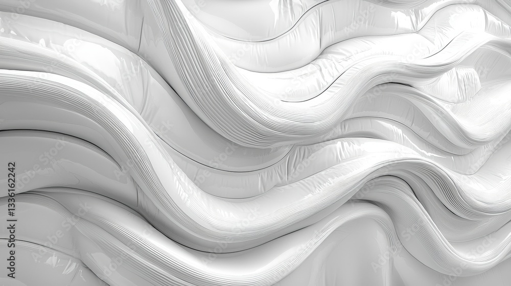 Poster abstract wave pattern in smooth white texture for modern design backgrounds and artworks