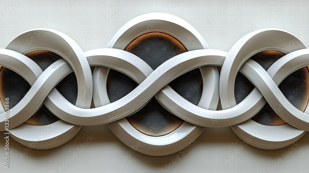 Poster elegant modern abstract design with intertwined curves and circular elements for wall art
