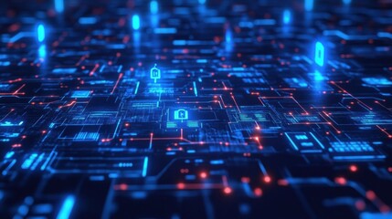 Obraz premium AI-Enhanced Cybersecurity Firewall Protecting Digital Data