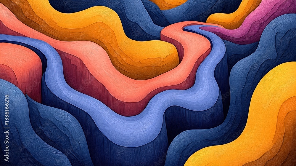 Aufkleber abstract colorful waves creating depth and movement in an artistic background design