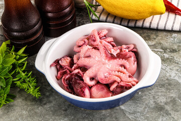 Marinated baby octopus snack appetizer