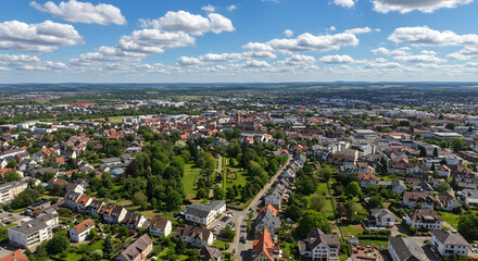 Obraz premium Bretten, Germany, Seen from Above in Full Spring Bloom on a Sunny Day 